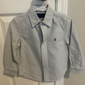 NWOTs!! Ralph Lauren Kids Blue and White Striped Button Down Oxford Shirt